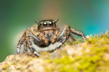 A jumping spider being kept out of the garage