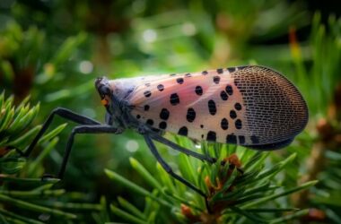 Spotted lanternfly in the grass