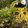 A wind chime keeping birds away