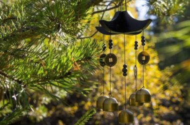 A wind chime keeping birds away