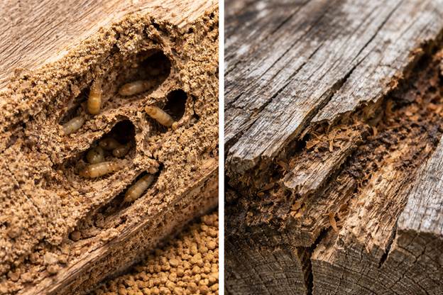 Termites or Old Wood Damage