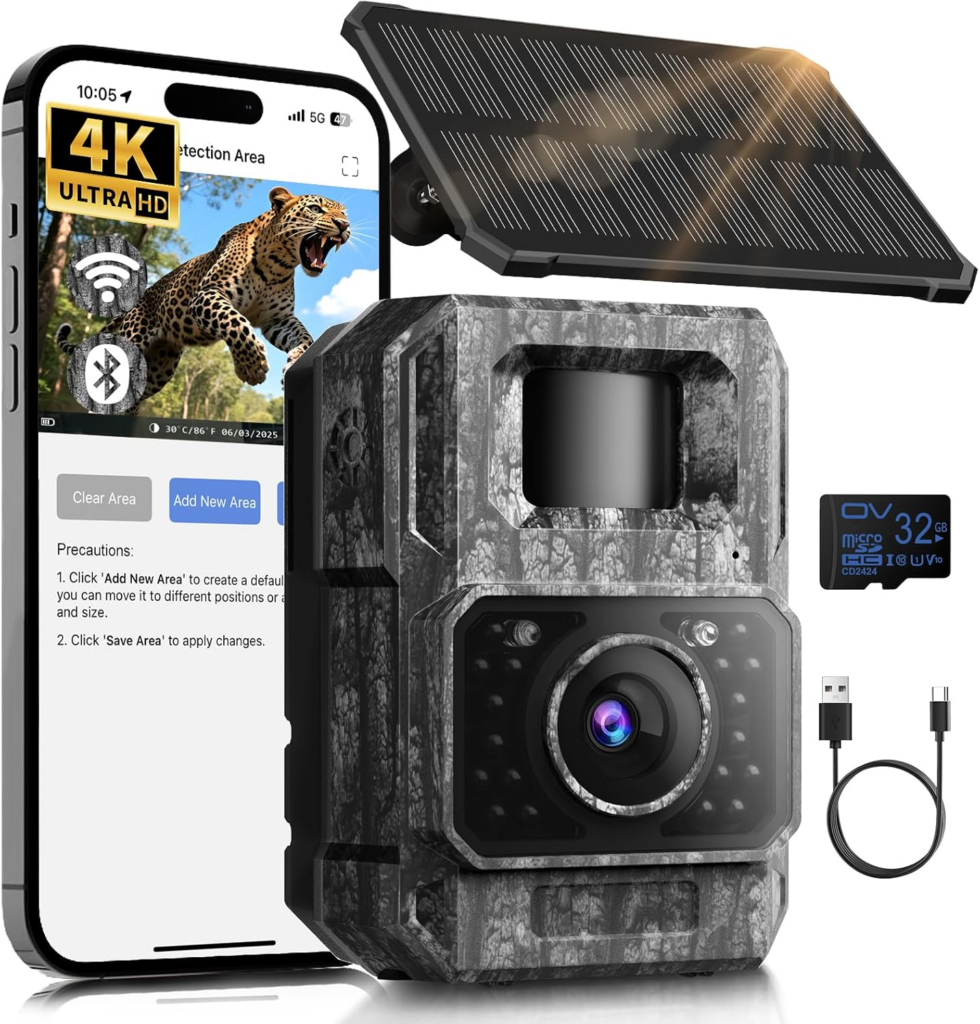 MAXDONE Solar Trail Camera deer camera for wildlife monitoring