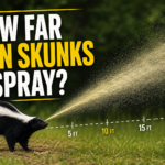 How far can skunks spray