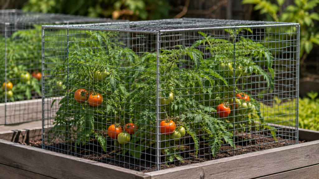 Install Wire Cages Around Tomato Plants