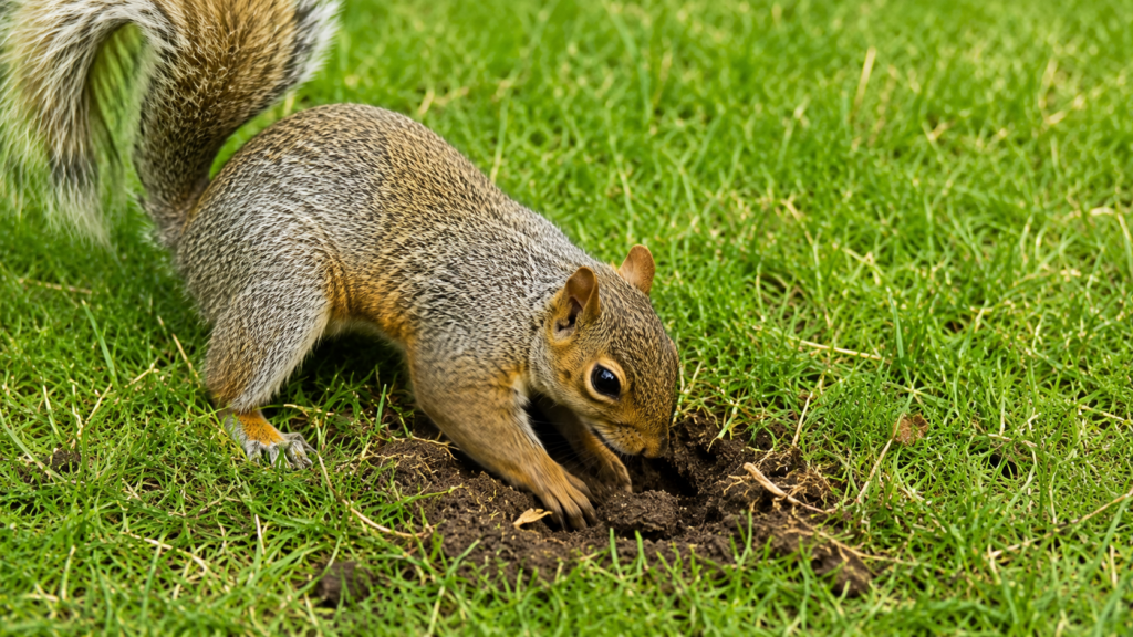 Small Holes in Lawn Overnight - Causes, Pictures & Solutions 4 Squirrels Burying or Digging Up Nuts