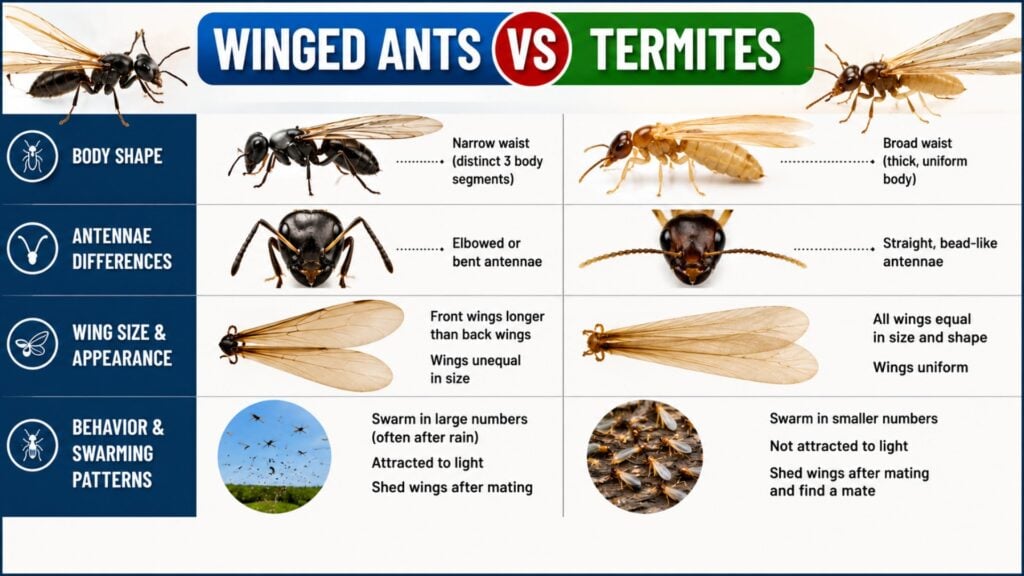 Why Are Winged Ants Suddenly Appearing in My House (And What to Do) 4 Winged Ants vs Termites