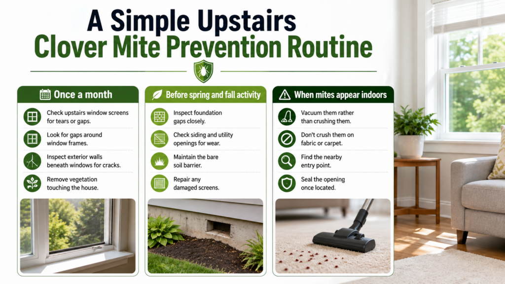 A Simple Upstairs Clover Mite Prevention Routine